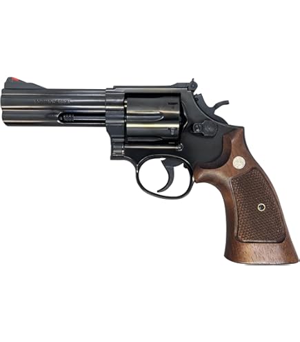 ⚪専用品⚪　マルシン　M５８６　４インチ　HW樹脂　木製グリップ　本革ホルスター ミリタリーショップ レプマート / Marushin 発火式モデルガン